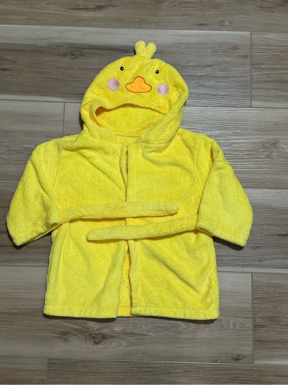 Yellow ducky infant bath robe